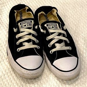 Converse All Stars black canvas slip-ons. Size 9.5